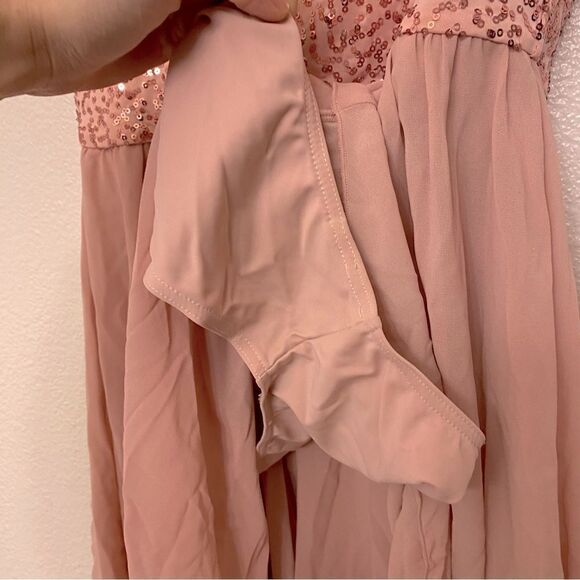 WEISSMAN Dance Costume lyrical pink sequin bow dress No Angel 9796 child XLC - Picture 7 of 11